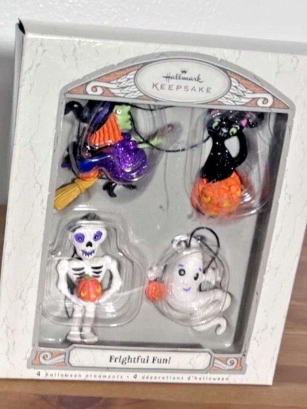 Hallmark Keepsake Halloween Frightful Fun Ornaments Witch, Ghost, Skeleton